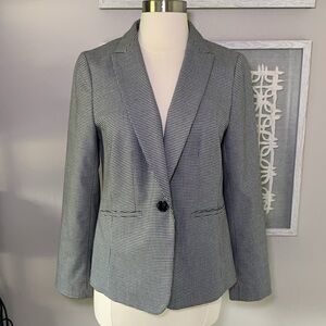 Talbots hounds, tooth, blazer, black, and white size 4